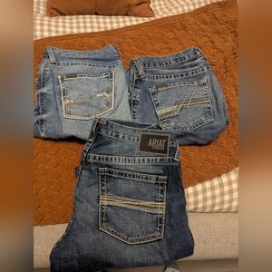 3-Pair Ariat M2 33x34 Jeans Light And Medium Wash Relaxed Fit